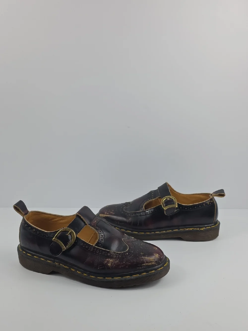 Vintage England 🇬🇧 Dr. Martens Maryjanes Leather Women's Shoes Size UK8- US 10 - Picture 2 of 15